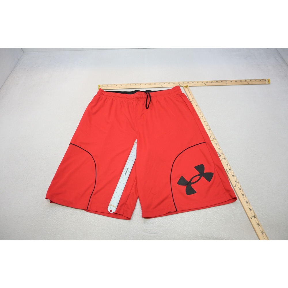 Under Armour Basketball Shorts Mens XL Tall Red Loose Fit Logo Athletic Sport
